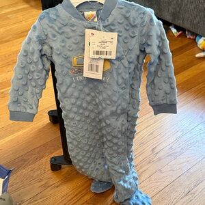 Soft Blue Textured Kids Footie